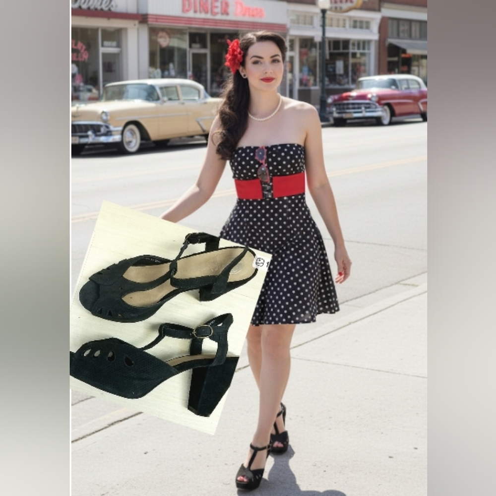 Jeffrey Campbell Vintage Inspired Peep Toe T Strap Sandals